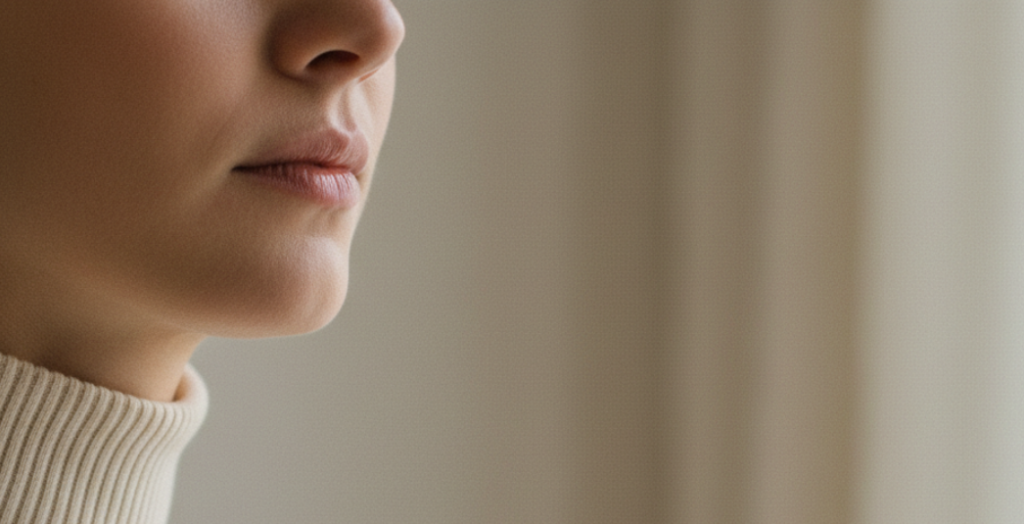 Nahaufnahme Gesicht einer Frau.